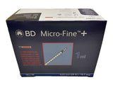 BD Micro-Fine Plus U100 1ml Syringe 0.33mm (29G) x 12.7mm - Box of 100 (Ref: 324827)